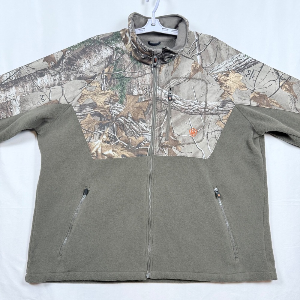 Game Winner RealTree Camo Fleece Jacket Mens 2XL Full Zip Hunting Outdoors